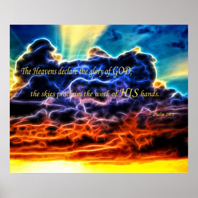 Biblical Electrified Cumulus Clouds Skyscape Poster (Front)