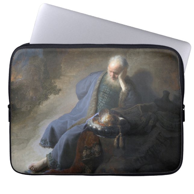 Biblical Jeremiah Lamenting on Fall of Jerusalem Laptop Sleeve (Front)