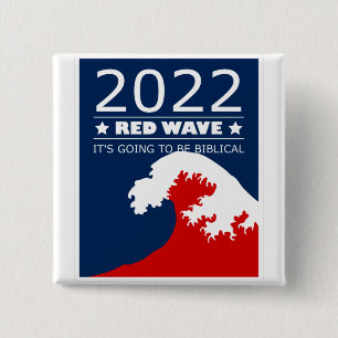 Biblical Midterms 2022 Red Wave 15 Cm Square Badge