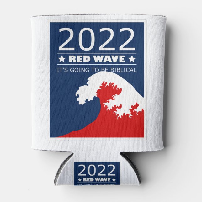 Biblical Midterms 2022 Red Wave Can Cooler (Front)