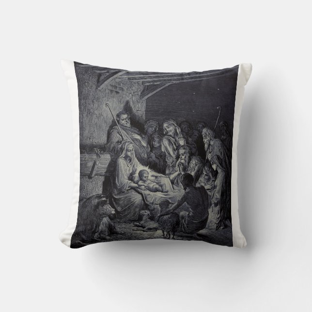 Biblical nativity scene cushion (Front)
