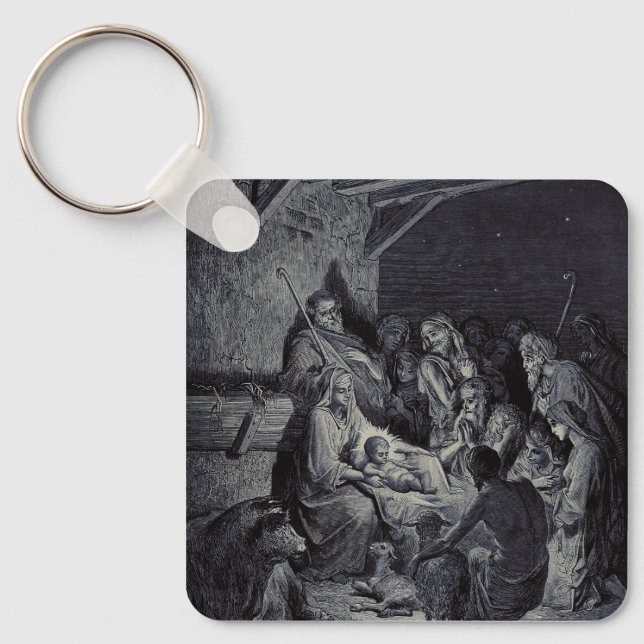 Biblical nativity scene key ring (Front)