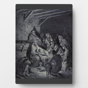 Biblical nativity scene plaque