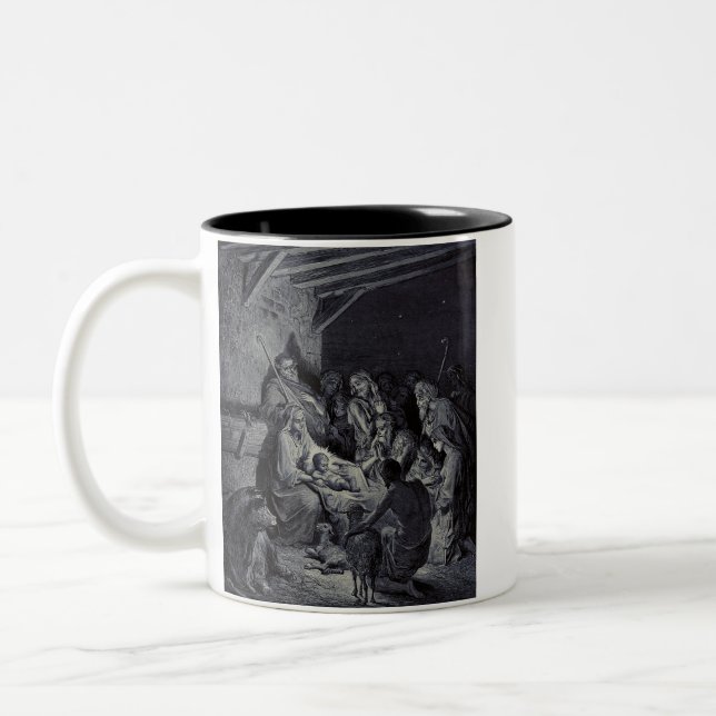 Biblical nativity scene Two-Tone coffee mug (Left)
