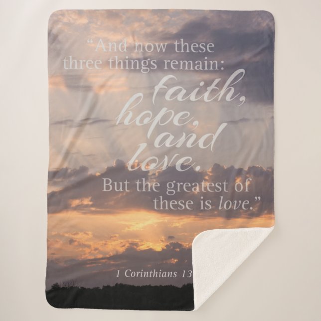 Biblical Passage Sunset  Sherpa Blanket (Front)