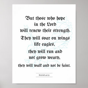 Biblical poster, Christian poster, Isaiah 40:31 Poster