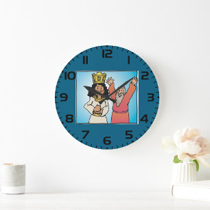 Biblical Queen and Prophet Faith-Based Characters Large Clock