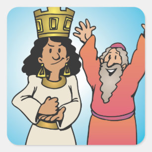Biblical Queen and Prophet Faith-Based Characters Square Sticker