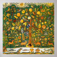 Biblical Tree of Life 17th Century Embroidery