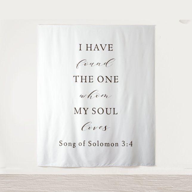Biblical Wedding Backdrop – Song of Solomon 3:4 Qu Tapestry (Front)