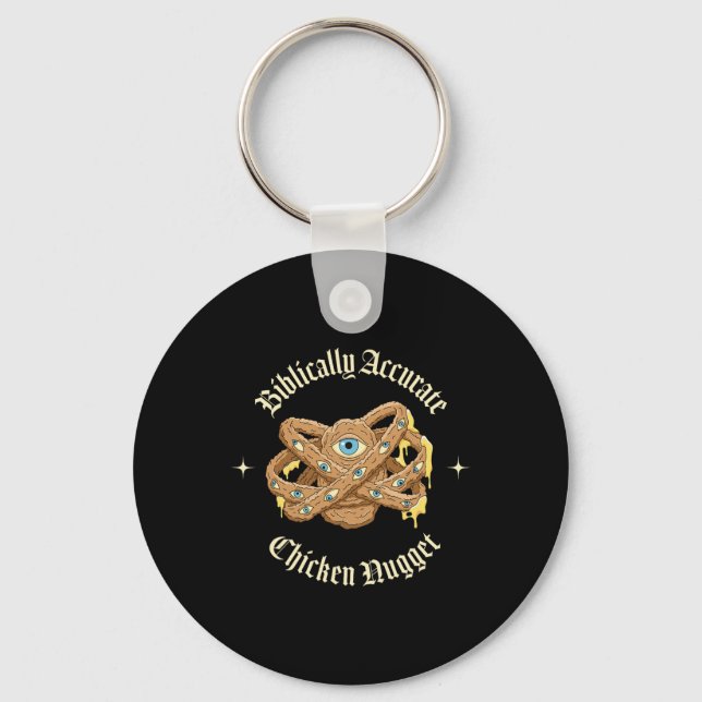 Biblically Accurate Chicken Nugget  Key Ring (Front)