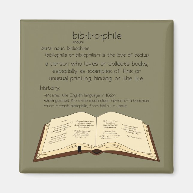 Bibliophile - Choose Colour Magnet (Front)