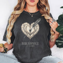 Bibliophile Heart Books Quill Pen Ink Splash