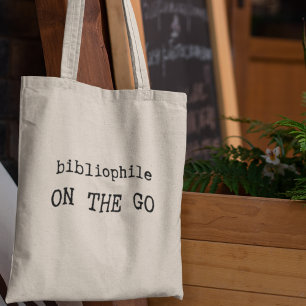 Bibliophile on the Go Cool Book Lover Gift Tote Bag