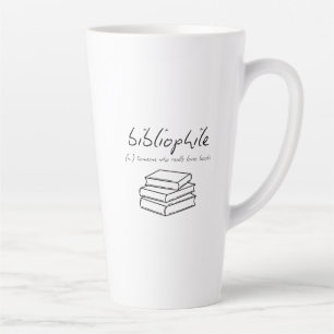 'Bibliophile' Readers Writers Teachers Book Lovers Latte Mug