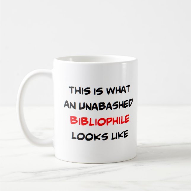 bibliophile, unabashed coffee mug (Left)
