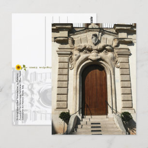 Bibliotheca Hertziana's door. Rome, Italy postcard