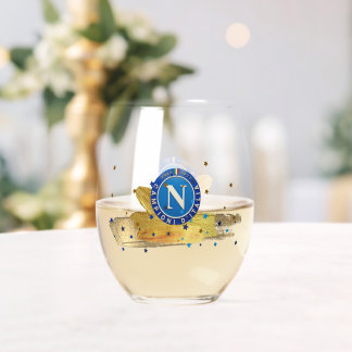 Bicchiere commemorativo scudetto Napoli Stemless Wine Glass