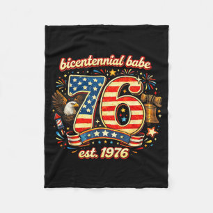 Bicentennial Babe 50th Birthday Women Vintage 1976 Fleece Blanket