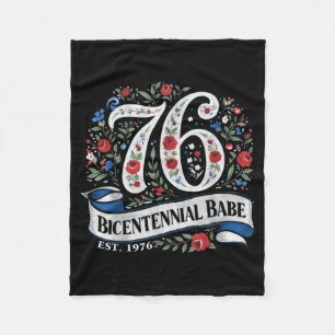 Bicentennial Babe 50th Birthday Women Vintage 1976 Fleece Blanket