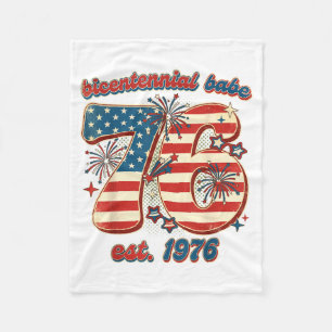 Bicentennial babe 50th birthday women vintage 1976 fleece blanket