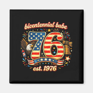 Bicentennial Babe 50th Birthday Women Vintage 1976 Magnet