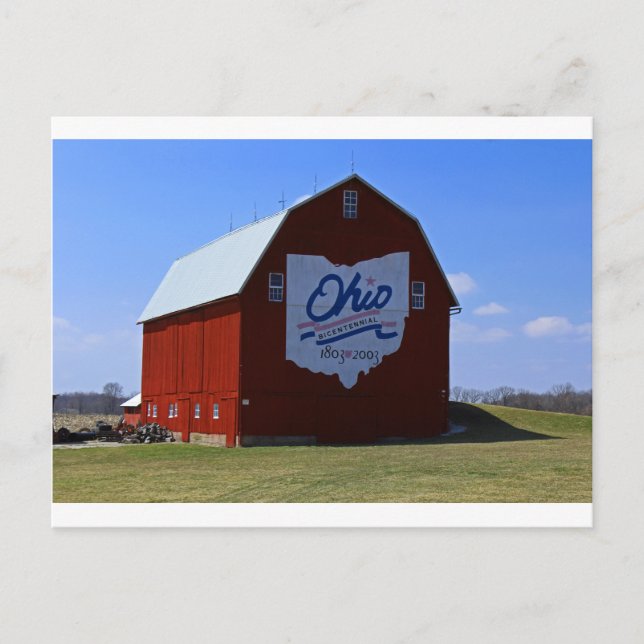 Bicentennial Barn Red Postcard (Front)
