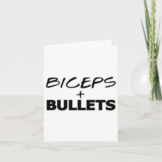Biceps And Bullets Workout Fitness Bodybuilding Gi Card (Front)