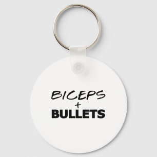 Biceps And Bullets Workout Fitness Bodybuilding Gi Key Ring