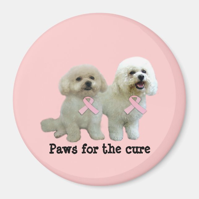 Bichon  Breast Cancer Magnet (Front)