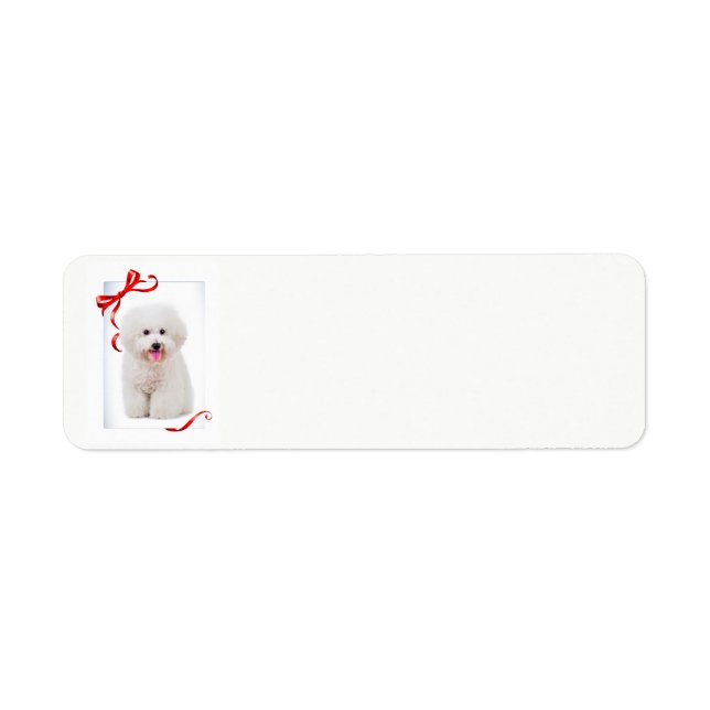 Bichon Christmas Return Address Labels (Front)