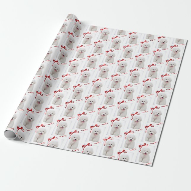 Bichon Christmas Wrapping Paper (Unrolled)