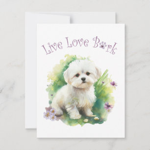Bichon Dog Mum Floral Card