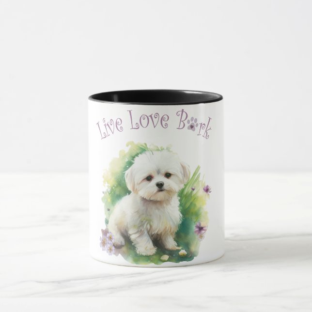 Bichon Dog Mum Floral Mug (Center)