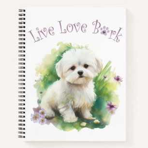 Bichon Dog Mum Floral Notebook