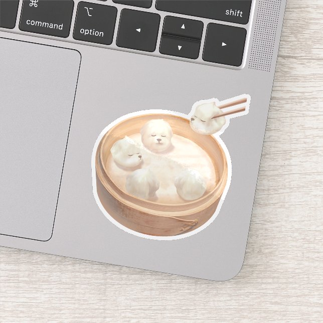 Bichon Dumplings: Cute Xiao Long Bao Dim Sum Art (Detail)