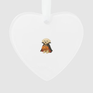 Bichon Fris� Halloween Vampire Pup with Pumpkin Ba Ornament