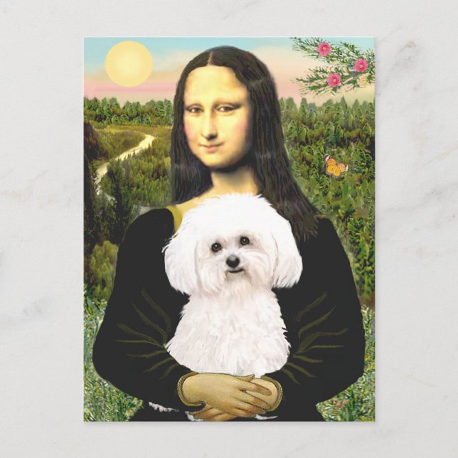 Bichon Frise 2R - Mona Lisa Postcard (Front)