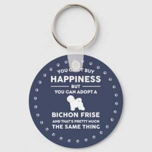 Bichon Frise Adoption Happiness Key Ring