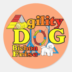 Bichon Frise Agility Gifts Classic Round Sticker