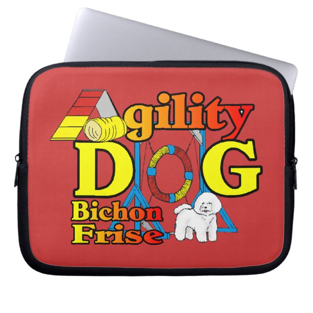 Bichon Frise Agility Laptop Sleeve (Front)