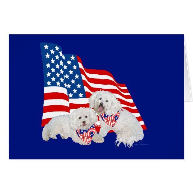 Bichon Frise American Flag (Front Horizontal)