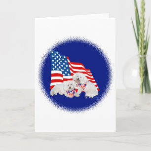 Bichon Frise American Flag Card