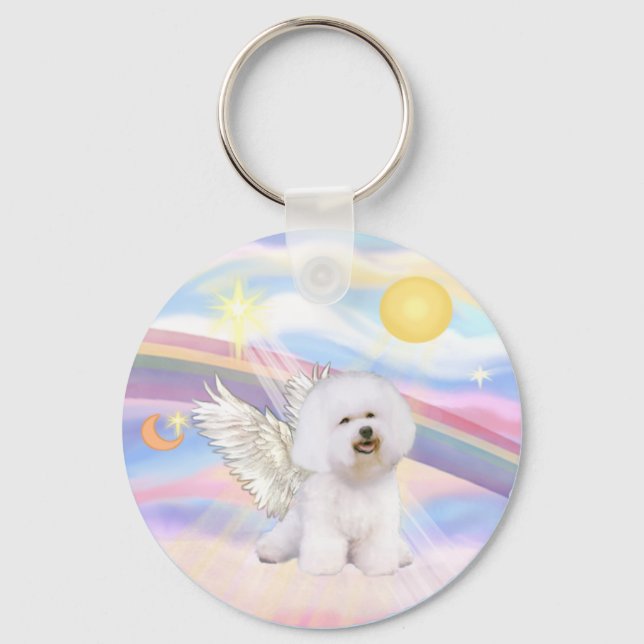 Bichon Frise Angel Key Ring (Front)