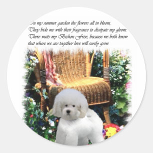 Bichon Frise Art Gifts Classic Round Sticker
