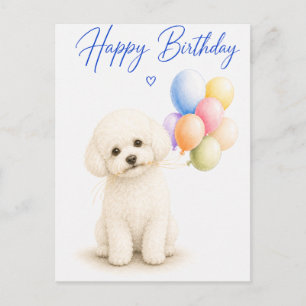 Bichon Frise Birthday Postcard