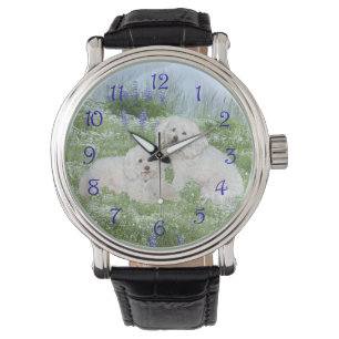Bichon Frise Bluebonnets Watch
