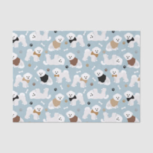 Bichon Frise Bones and Paws Blue Tissue Paper