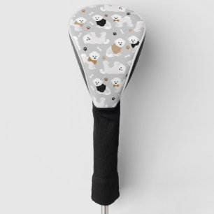 Bichon Frise Bones and Paws Gray Golf Head Cover