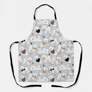 Bichon Frise Bones and Paws Grey Apron